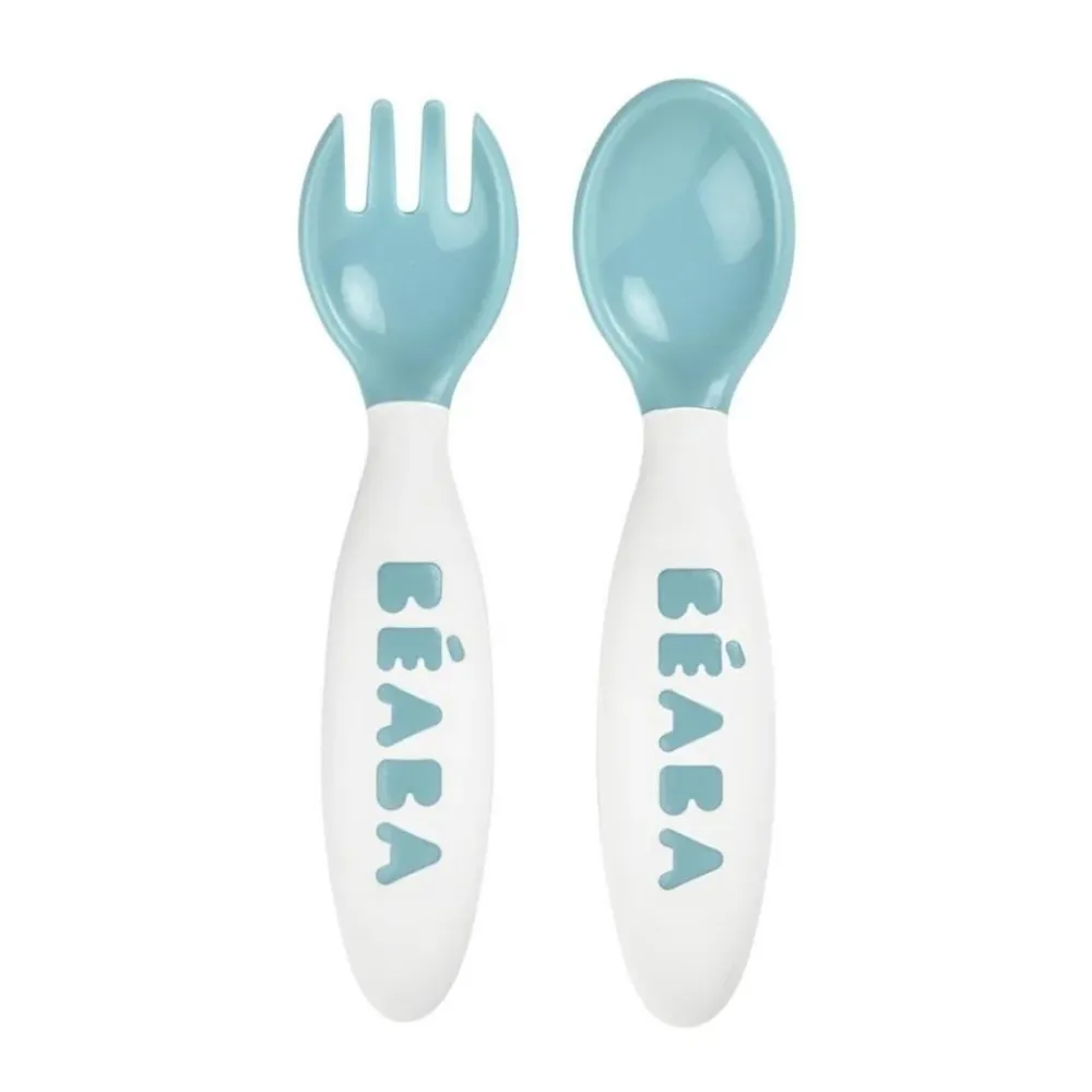 Beaba Kunststoff-Besteck im Koffer blau