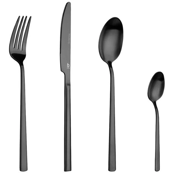Besteck-Set 16-teilig Schwarz