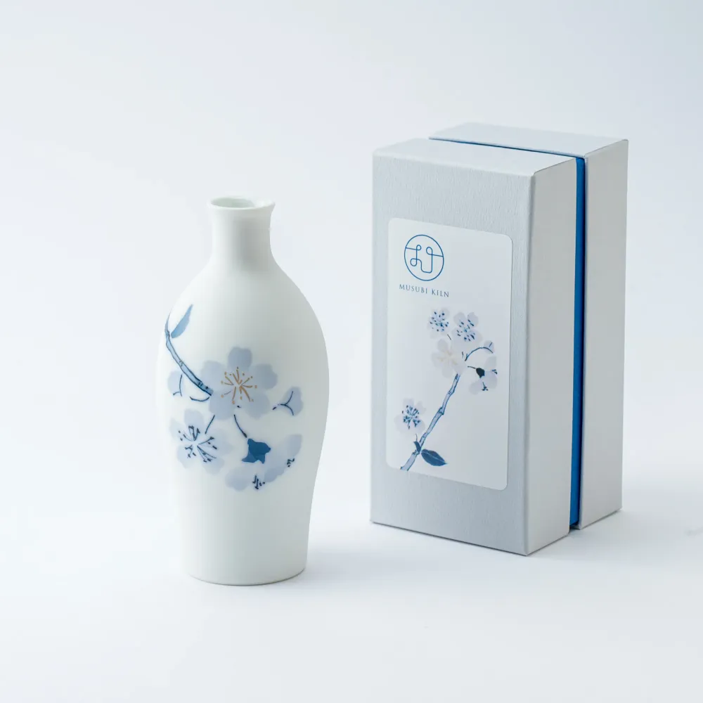 Blau Flower Sakura Tokkuri Sake-Karaffe