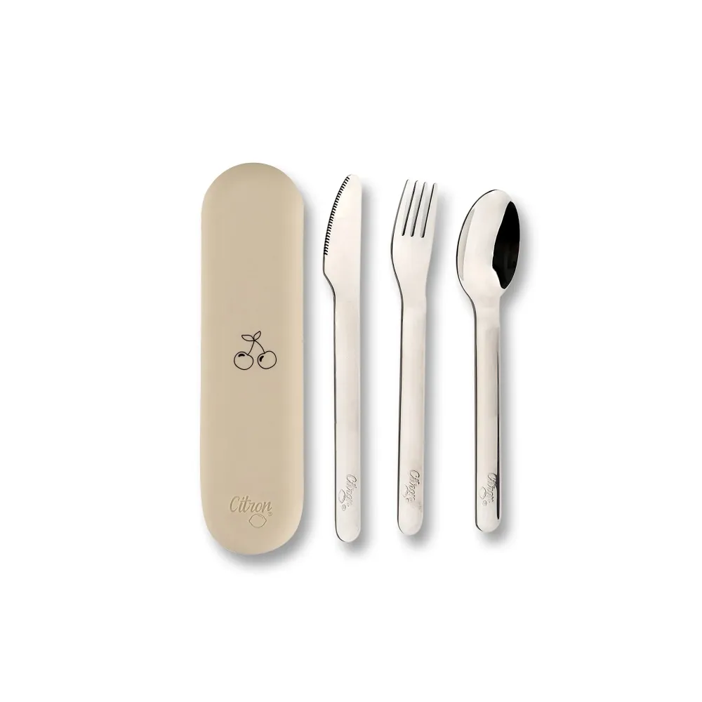 Citron Edelstahl-Besteck-Set Cherry Cream