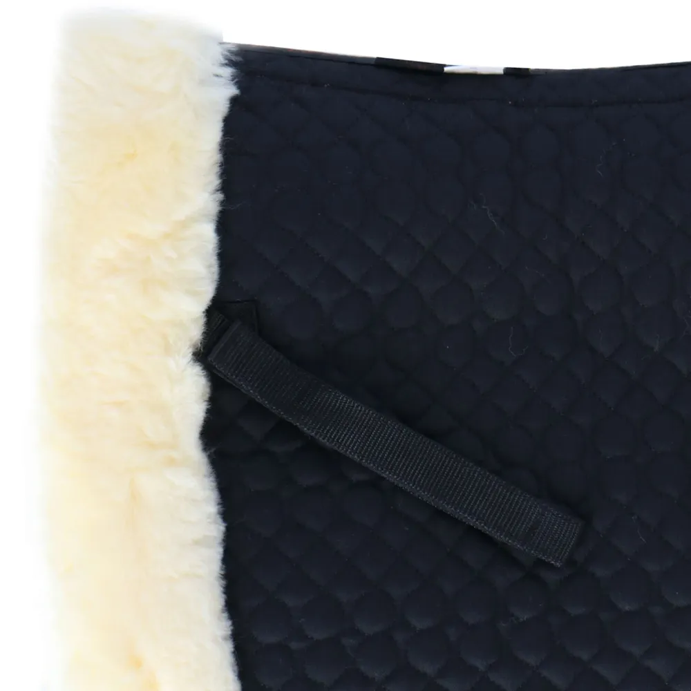 F.R.. Schabracke De Luxe Dressur Vollfell Schwarz/Naturell