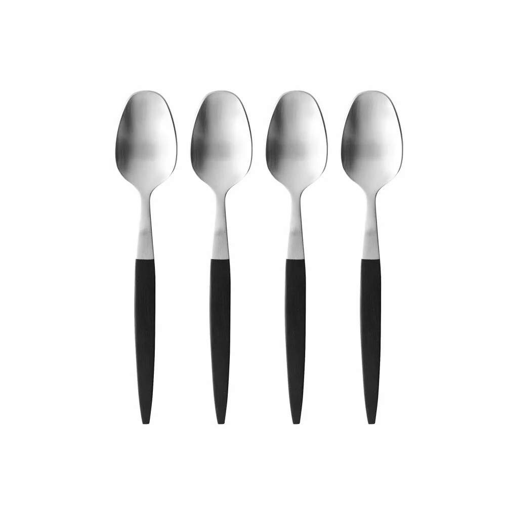 Gense Dessertlöffel Focus de Luxe 4er Set, Besteck, Löffel, POM-Kunststoff, 18/8 Edelstahl, 16.8 cm, 20492