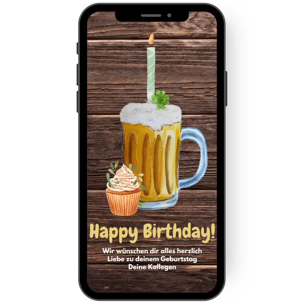 Happy Birthday Karte - Krug