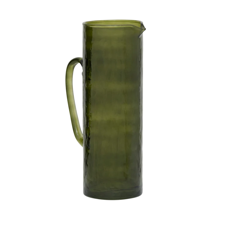 Kanne HAMMERED grünes Glas