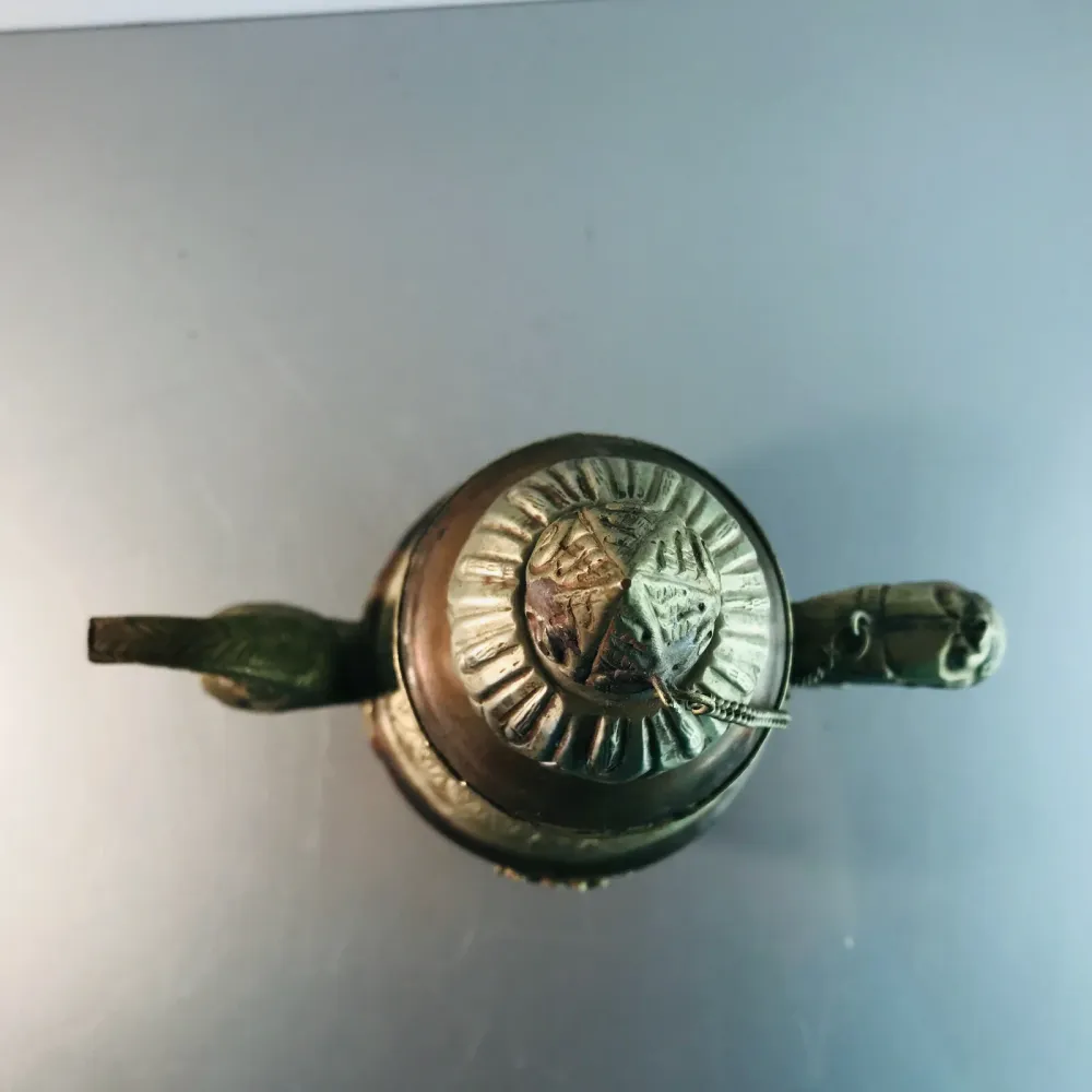 KANNE Teekanne Kupfer MESSING 50er 60er MID CENTURY orientalisch 22,5 cm