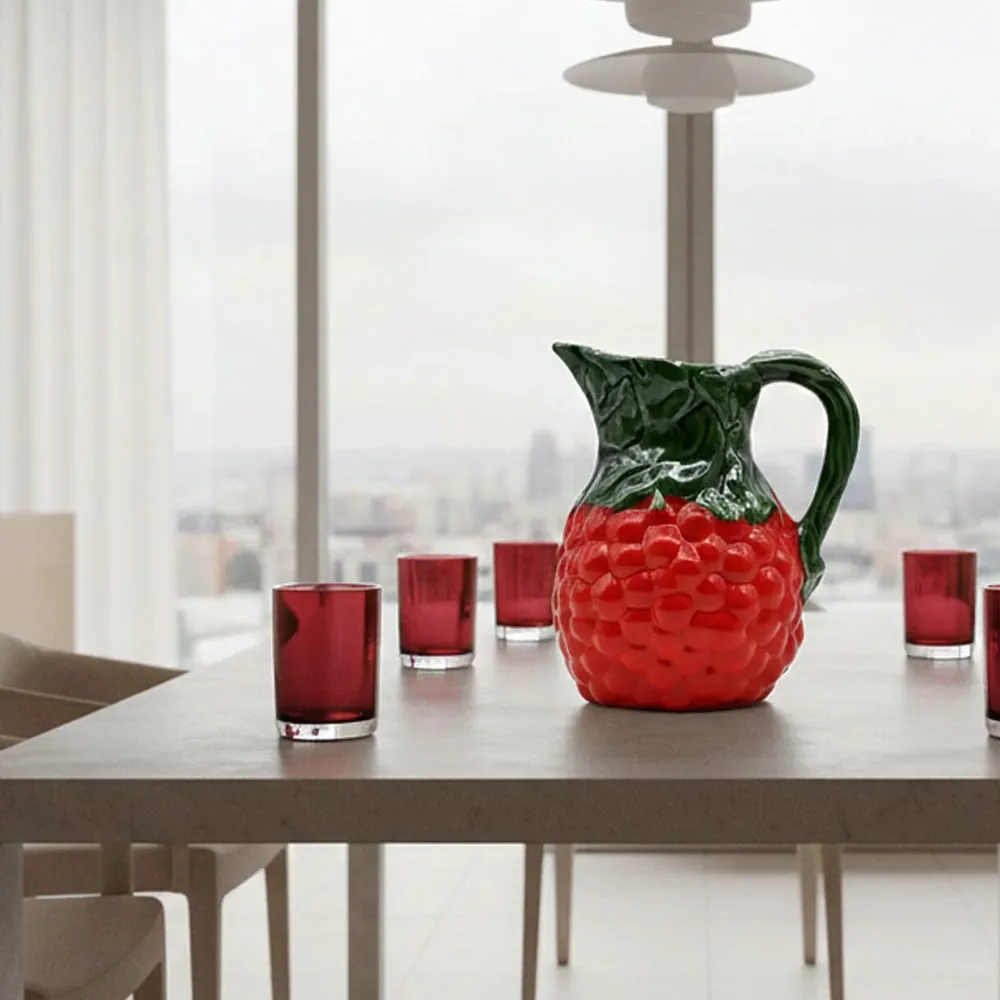 Karaffe aus Keramik „Uvas“ – Rot