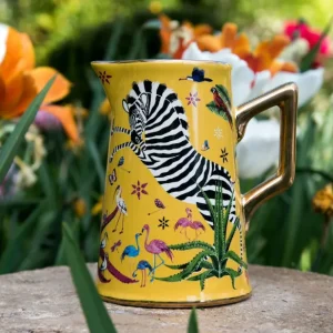 Kleine Karaffe „Jug Ceramic Sahara“ Jungle-Motiv