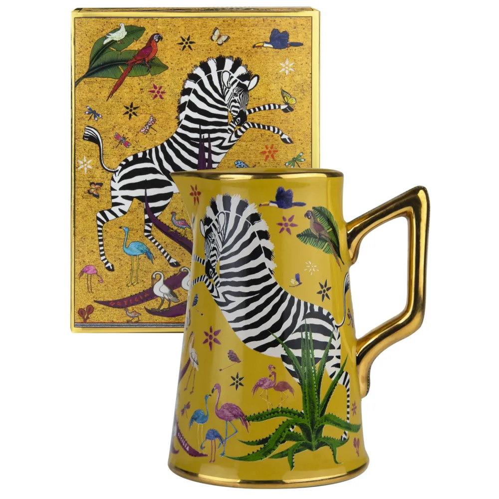 Kleine Karaffe „Jug Ceramic Sahara“ Jungle-Motiv