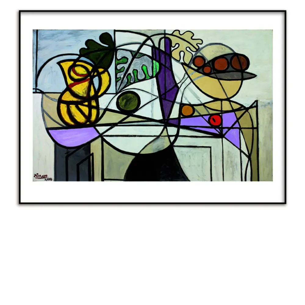 Kunstdruck / Picasso / Limited Edition / Krug und Obstschale, 1931 / 5 Farben / 80 x 60 cm