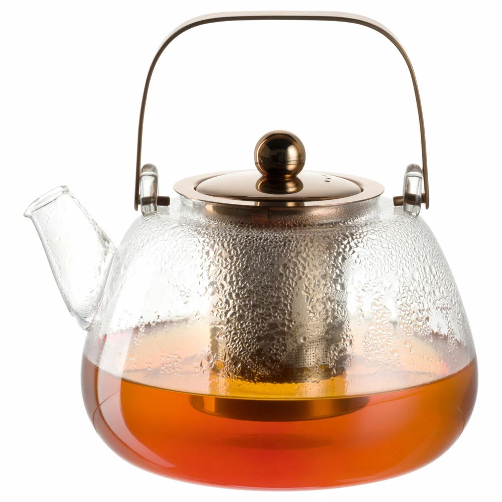 Leonardo Teekanne Tè per Te, Kanne mit Siebeinsatz, Glas, Metall, Klar, 1.2 L, 077383