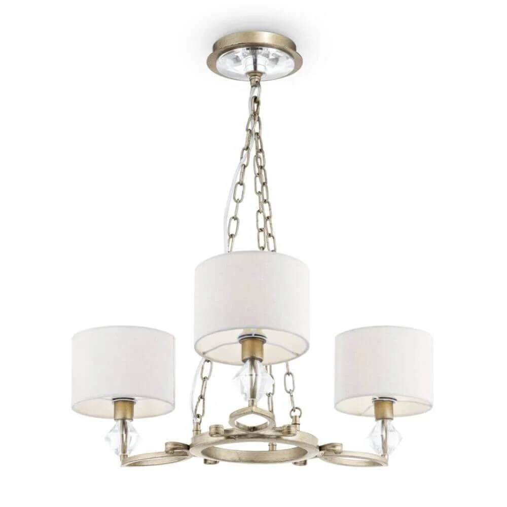Luxe Kronleuchter 3-flg. Gold-Antik