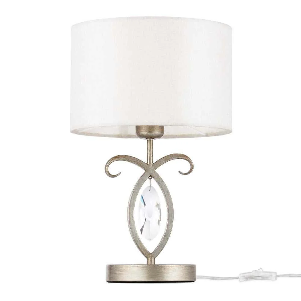 Luxe Tischlampe Metall, Kristall