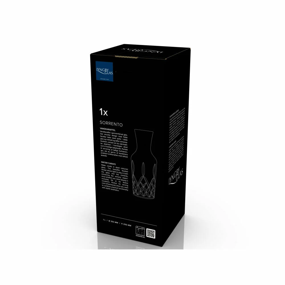 Lyngby Glas Wasserkaraffe Sorrento, Krug, Karaffe, Glas, Grün, 1 L, 32757