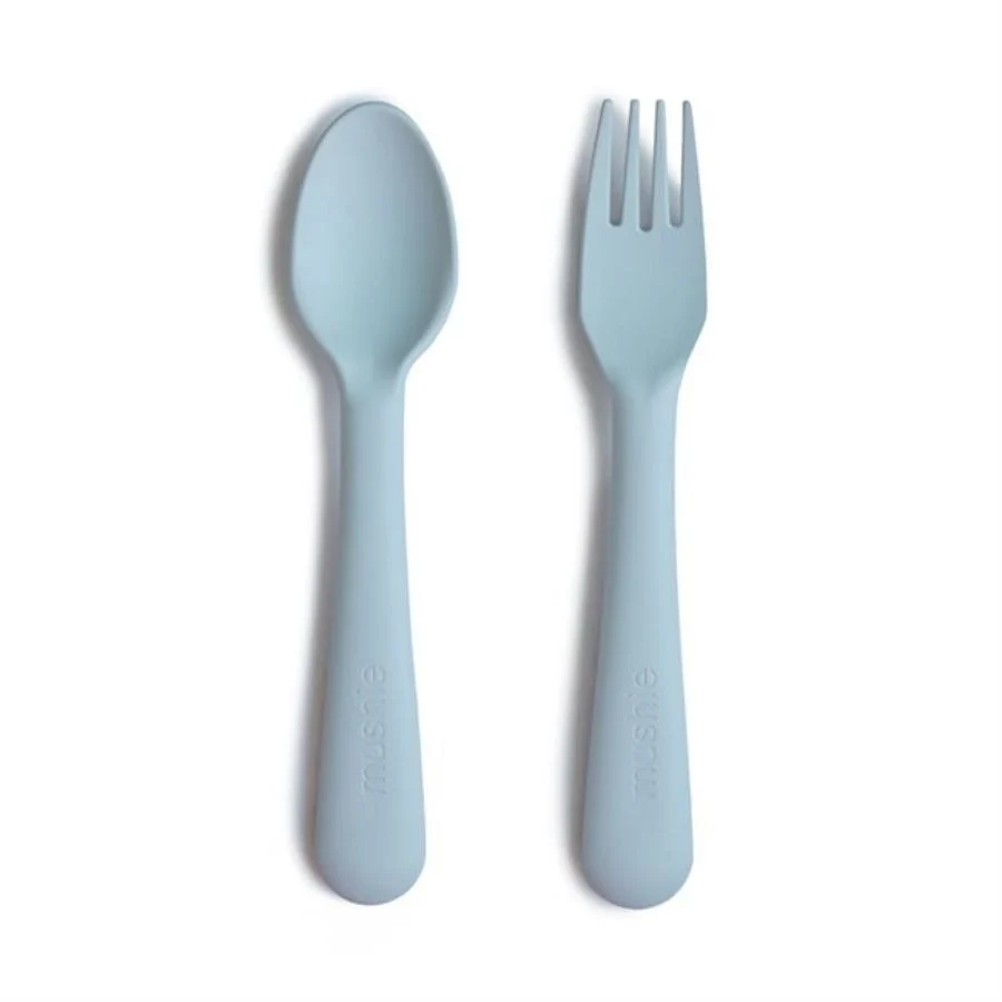 Mushie Baby-Besteck zum selbstständigen Essenlernen Powder Blue