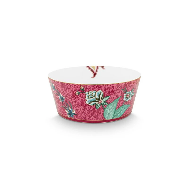 Pip Studio – Geschenkset Schüsseln 15 cm und Essstäbchen Oriental Flower Festival Dunkelrosa