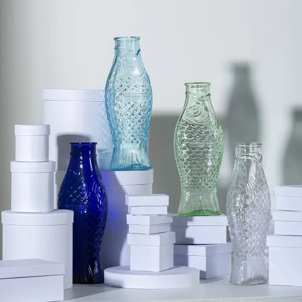 Serax Karaffe Flasche Fisch blau designed Paola Navone H29cm