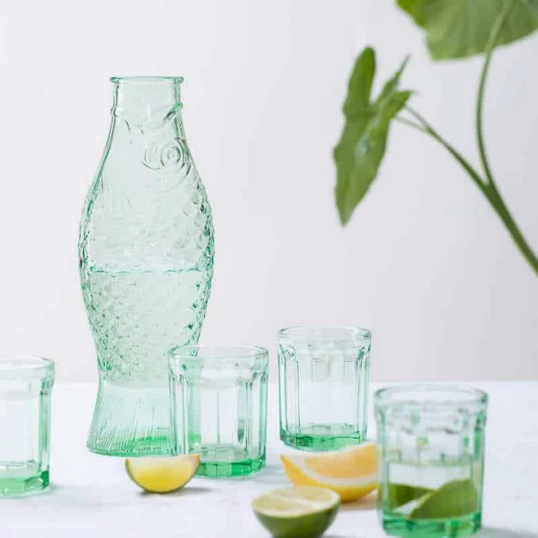 Set Karaffe mit 2 Bechern grün - Paola Navone