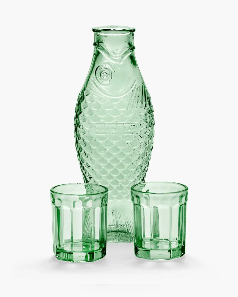 Set Karaffe mit 2 Bechern grün - Paola Navone