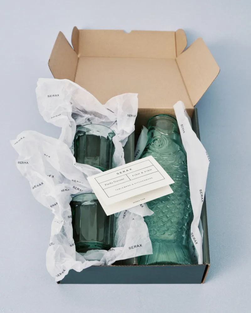 Set Karaffe mit 2 Bechern grün - Paola Navone