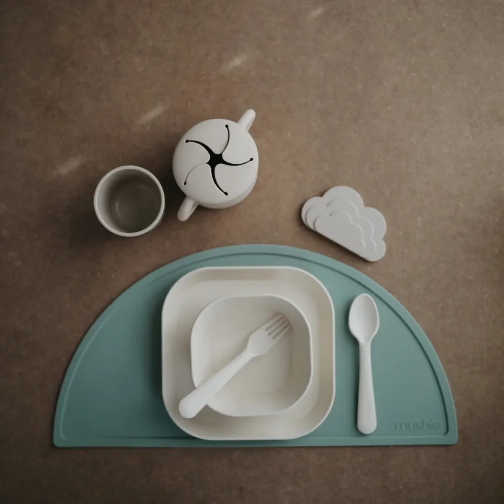 Mushie Besteck-Set Elfenbein 2-teilig