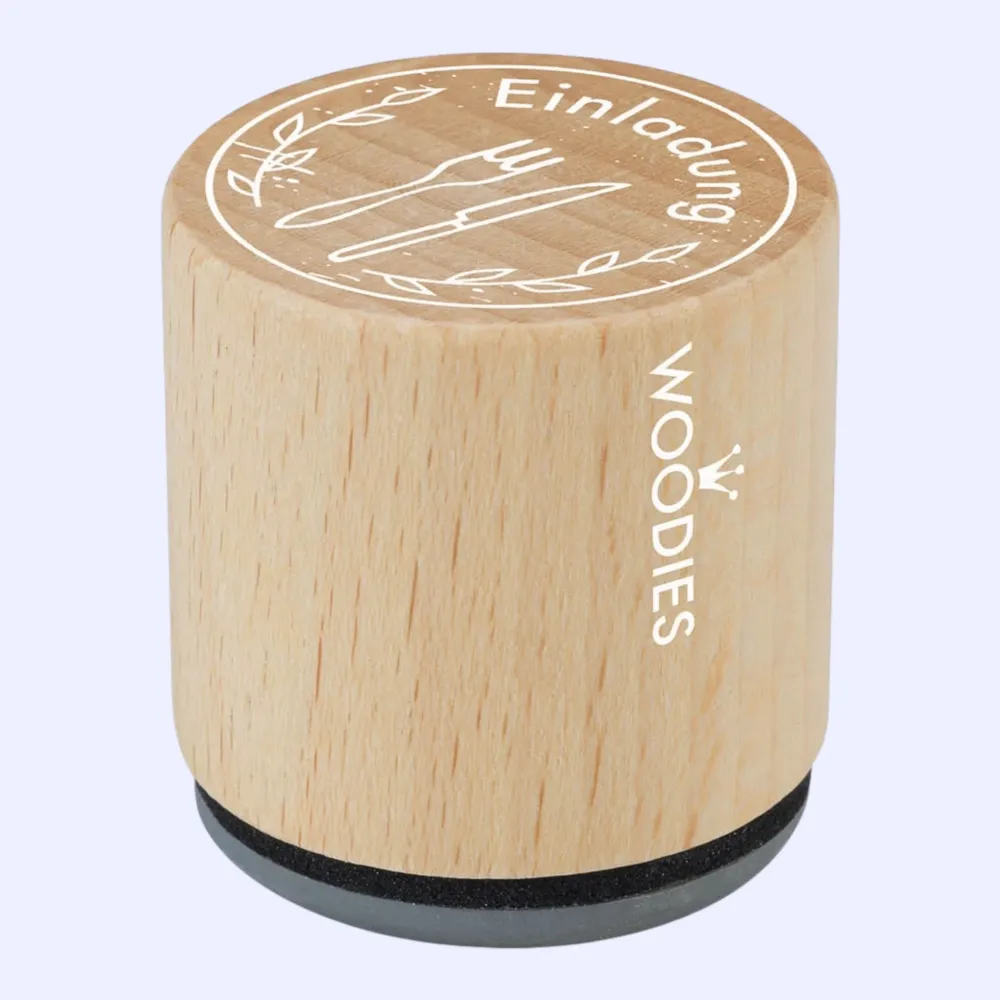 Woodies Holzstempel Einladung Besteck Ø 3 cm