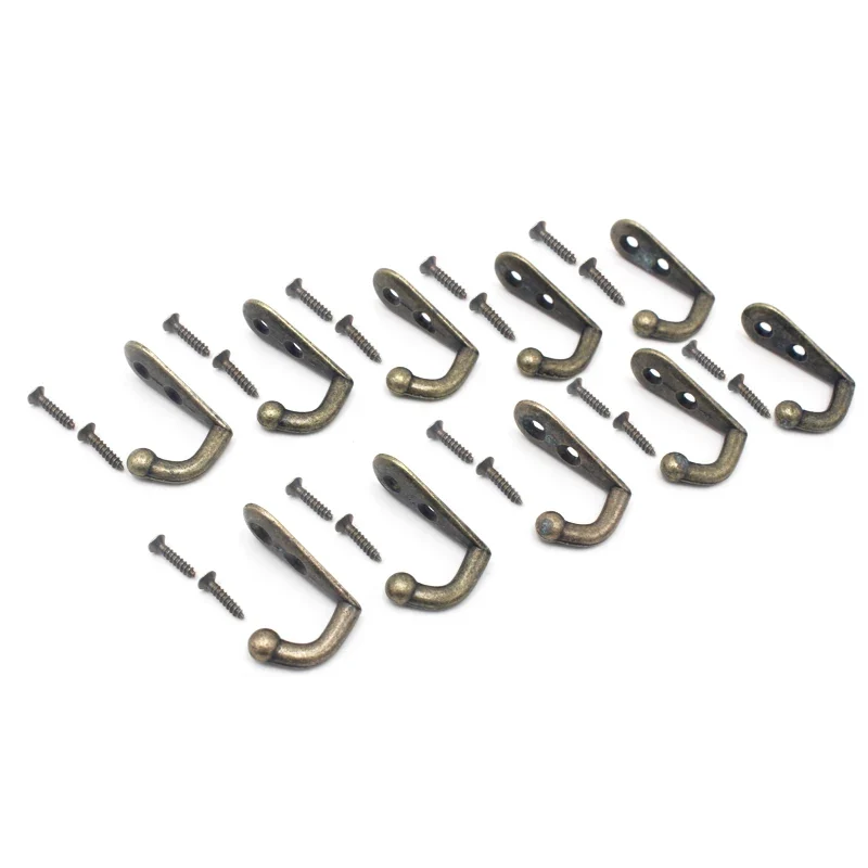 Set mit 10 Wandhaken Bronze-Optik