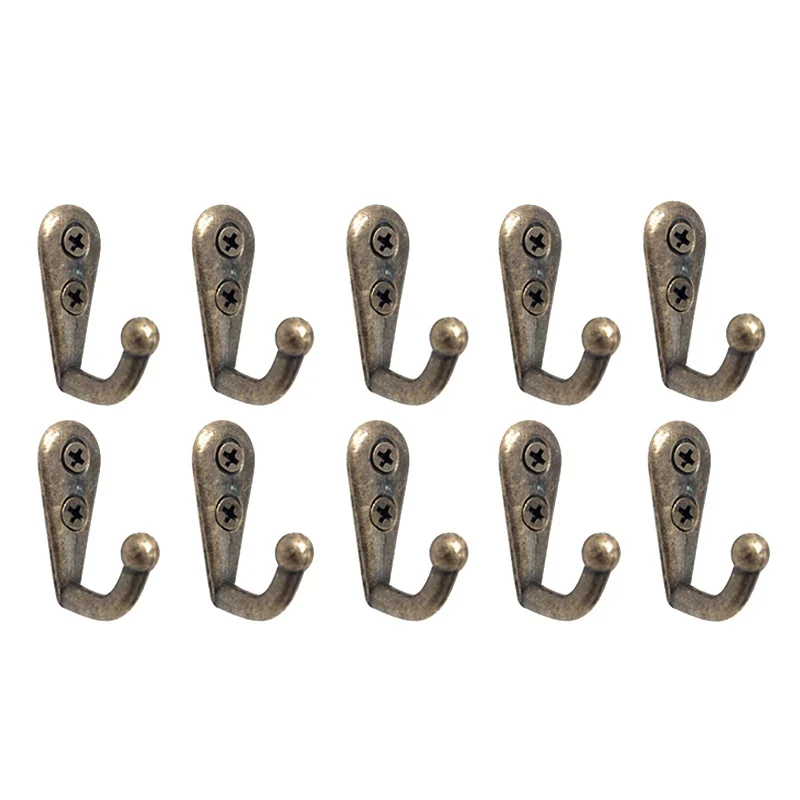 Set mit 10 Wandhaken Bronze-Optik