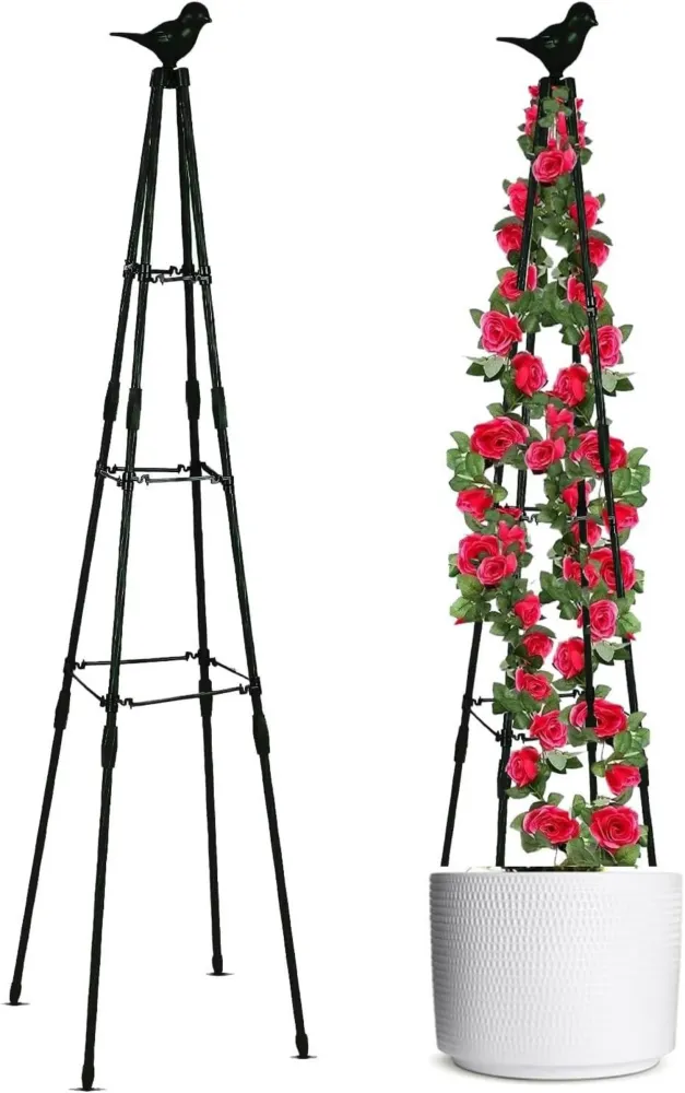 120cm Garten Obelisk Rankhilfe Spalier Rankgitter Metall