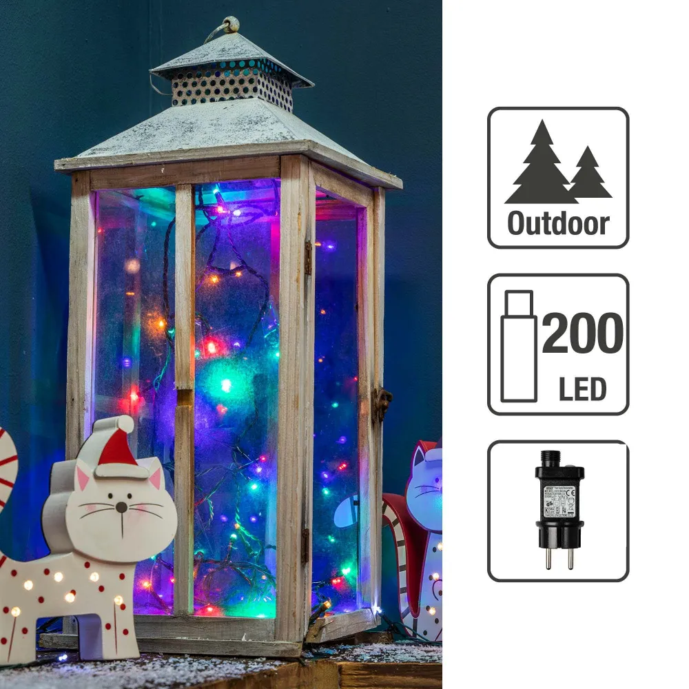 200-tlg. LED-Lichterkette, bunte LEDs, Außen-Trafo_577211