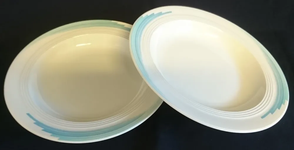 2er Set SUPPENTELLER - Porzellan, "Friesland" - Porzellan, Abstraktes Geometrisches Linien Dekor