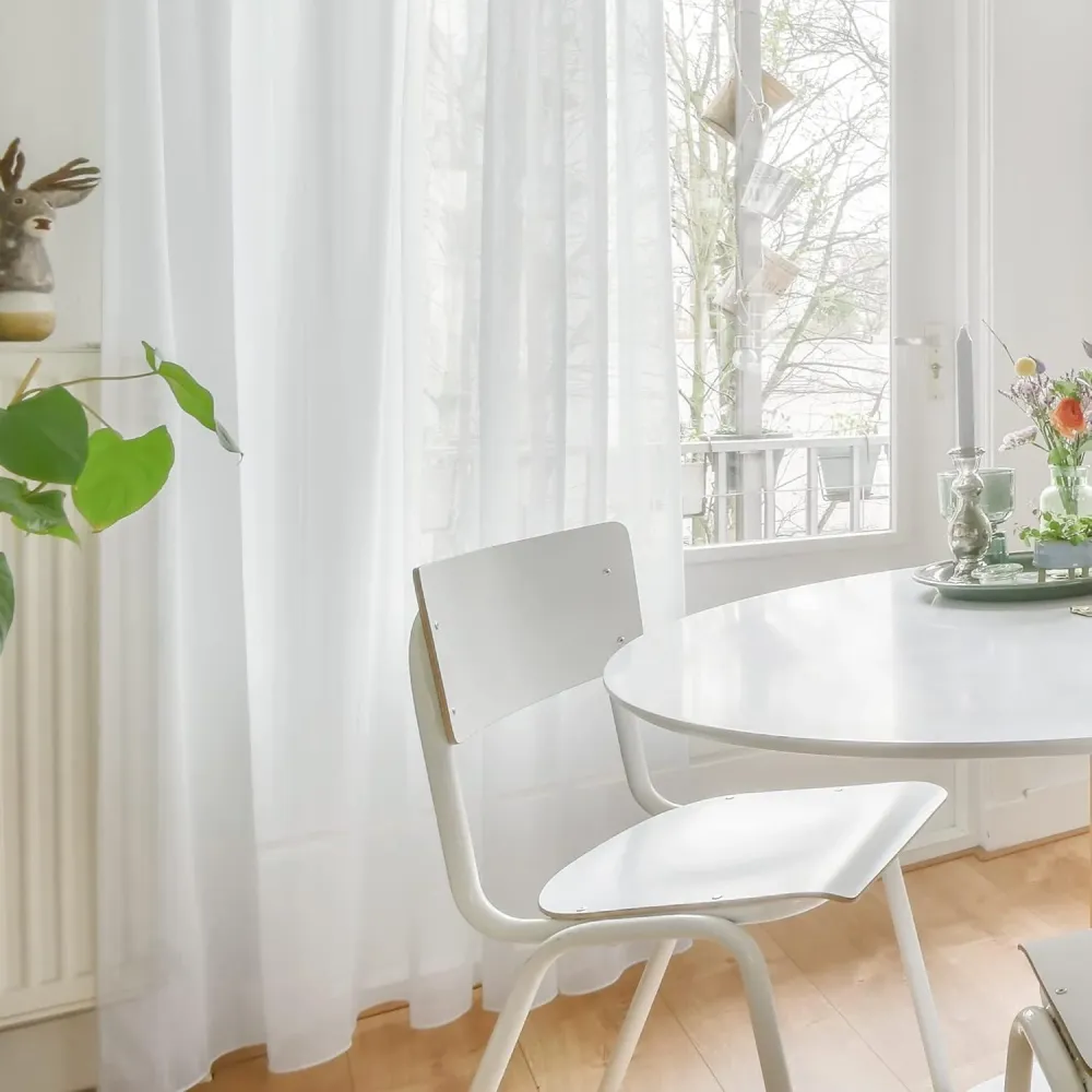 2er Set Transparente Ösenvorhänge Voile Gardinen 229x140 cm