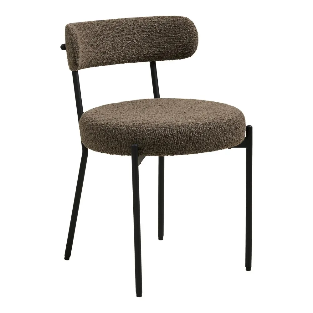 2er-Set Esszimmerstühle Badalona aus Bouclé - Braun