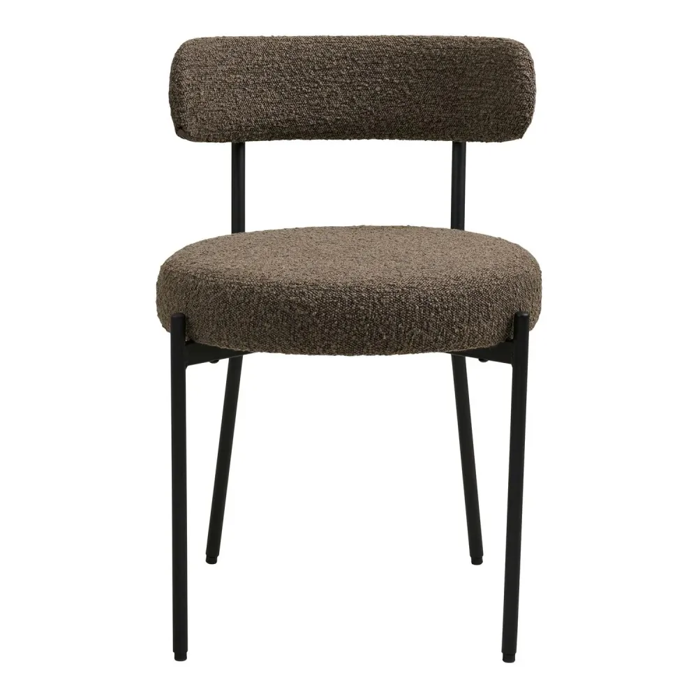 2er-Set Esszimmerstühle Badalona aus Bouclé - Braun