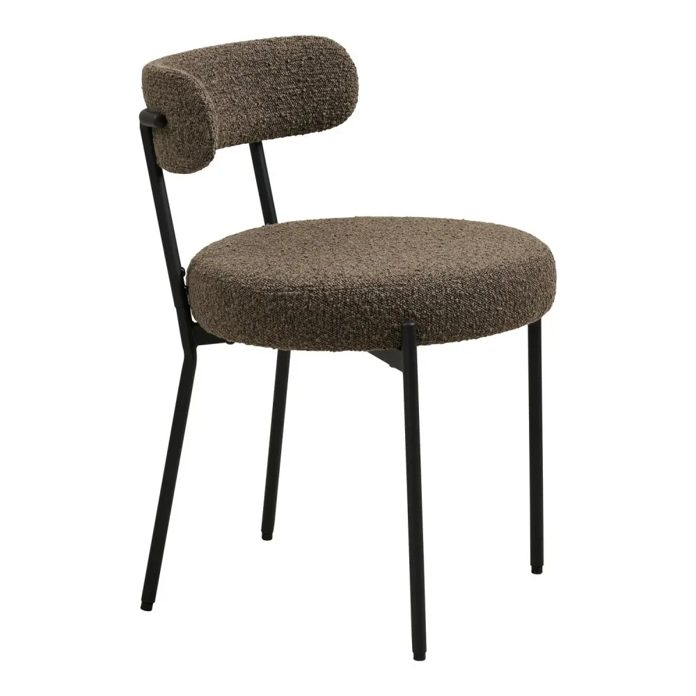 2er-Set Esszimmerstühle Badalona aus Bouclé - Braun