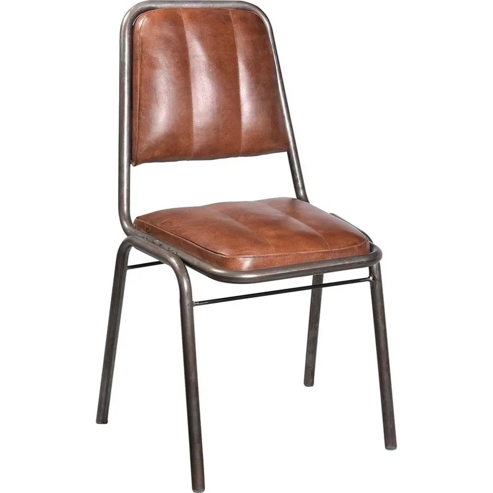 2er-Set Esszimmerstühle Brooklyn - Leder Braun