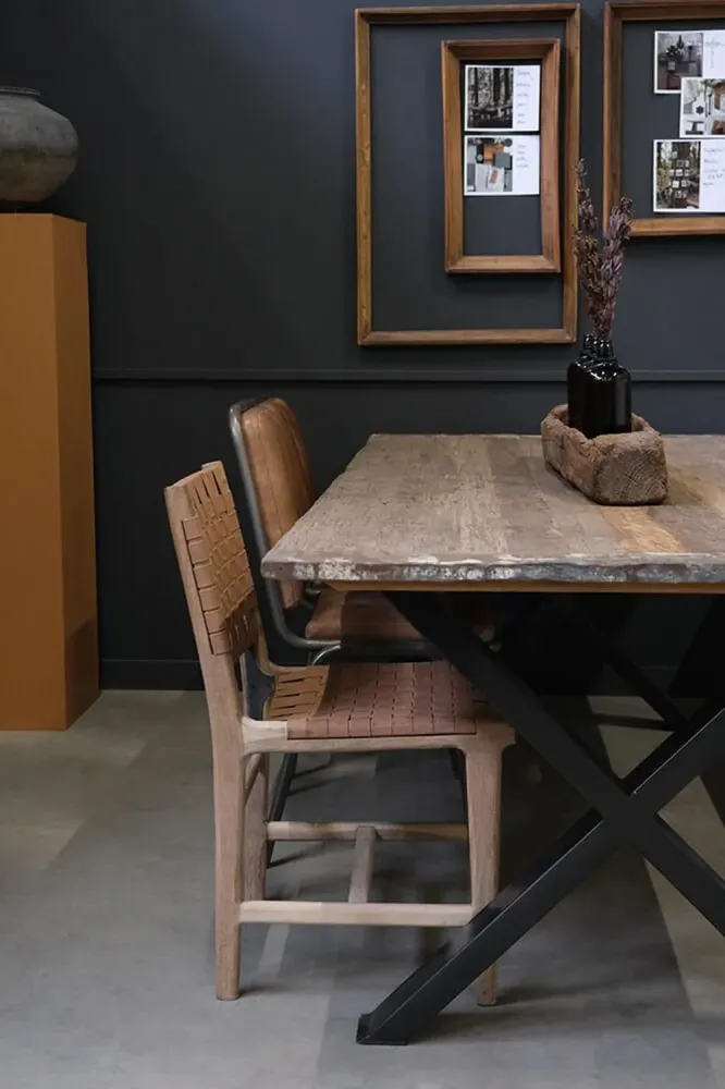 2er-Set Esszimmerstühle Brooklyn - Leder Braun