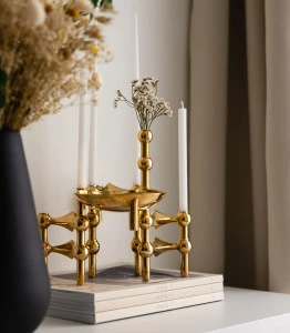 3er Set Kerzenhalter brass Stoff Nagel Copenhagen
