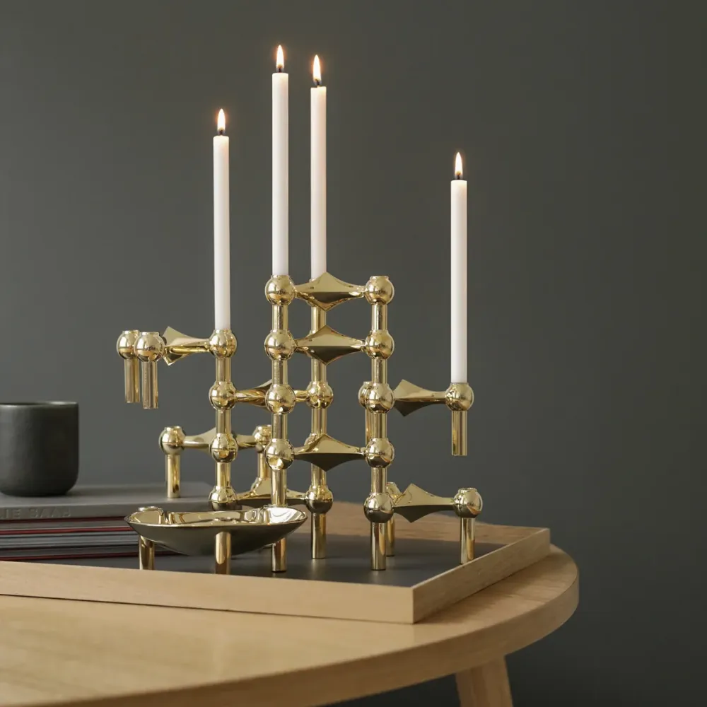 3er Set Kerzenhalter brass Stoff Nagel Copenhagen