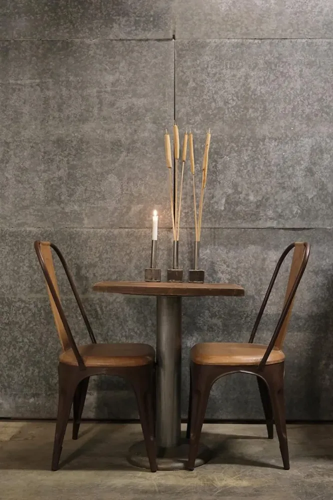 4er-Set Esszimmerstühle Living mit hoher Rückenlehne - Rost mit Leder