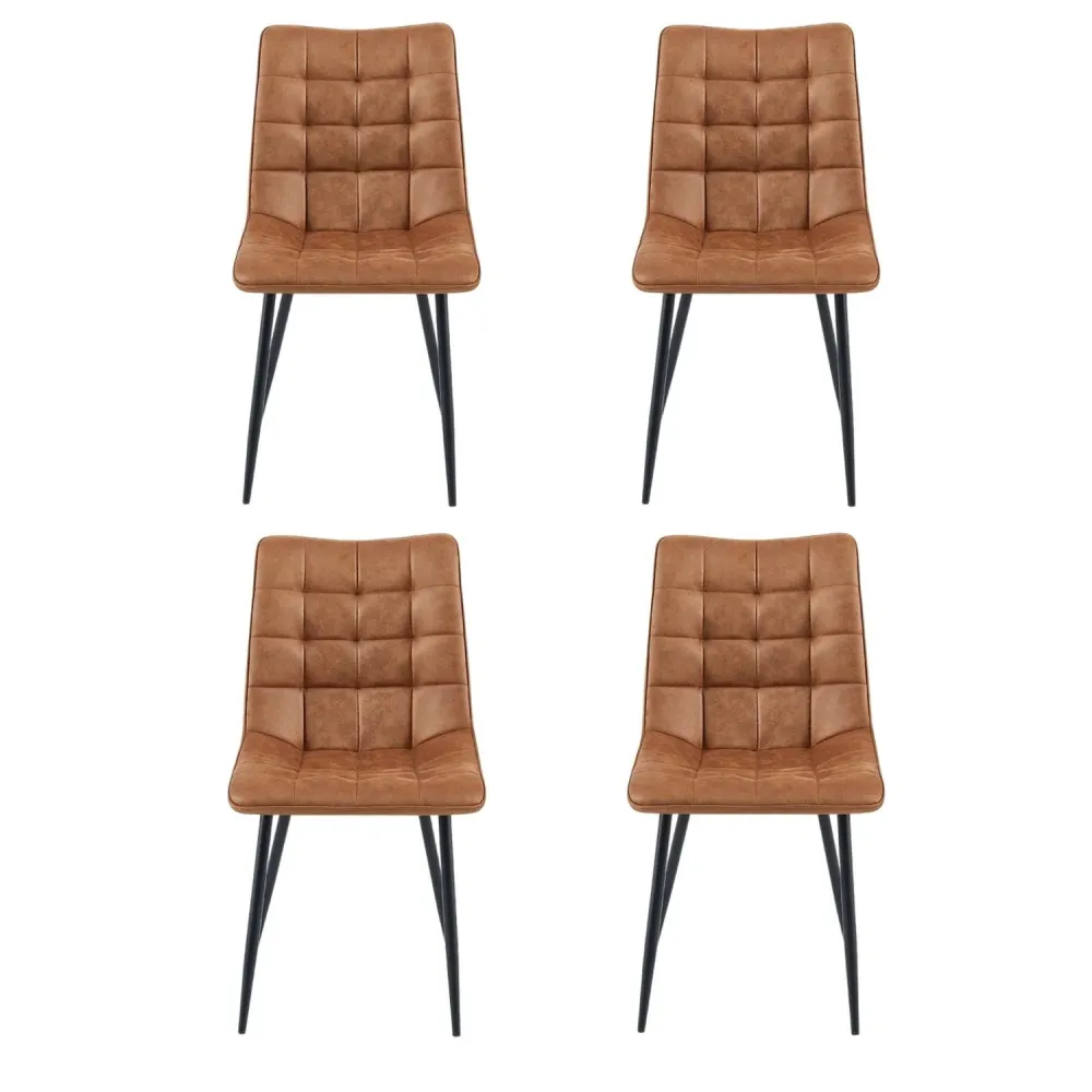 4er-Set Esszimmerstühle Lucille - Cognac