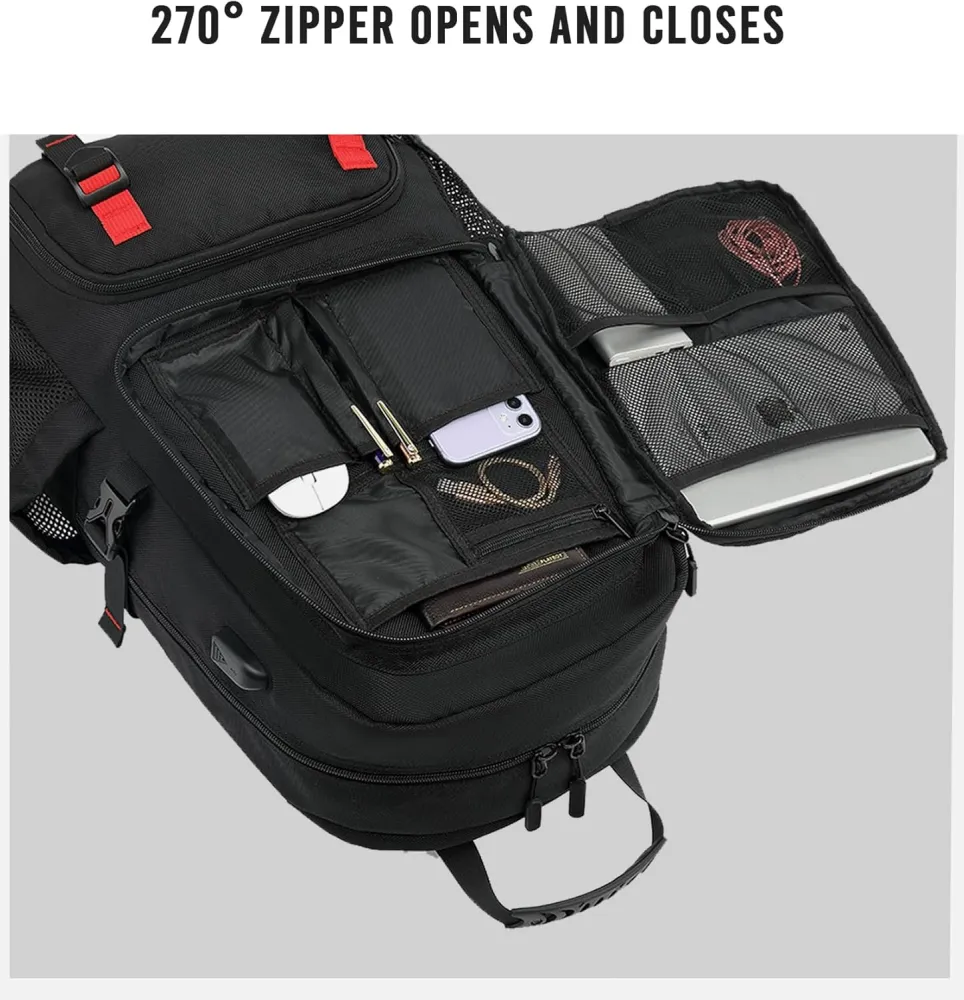 60L Wasserdichter Reiserucksack mit USB-Anschluss und Schuhfach