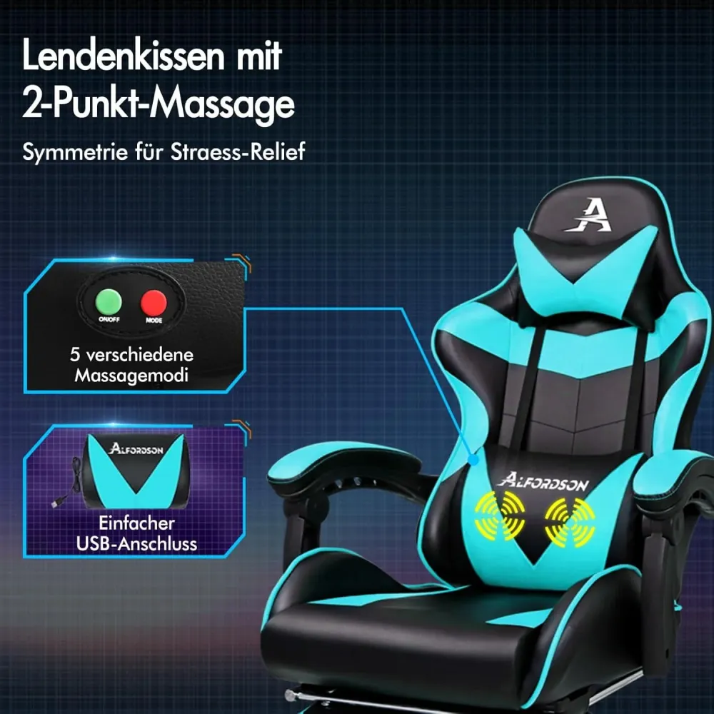 ALFORDSON Gaming-Stuhl | 150° Neigung | ergonomischer
