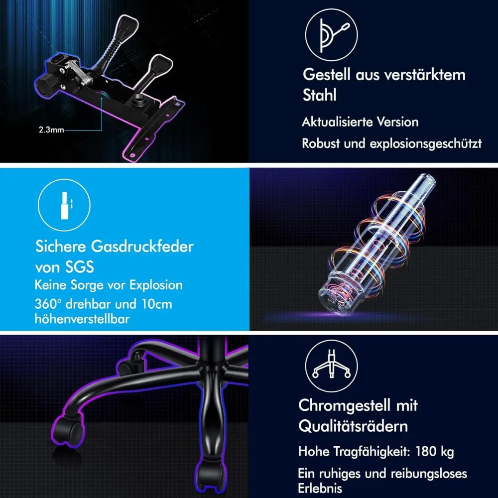 ALFORDSON Gaming-Stuhl | 150° Neigung | ergonomischer