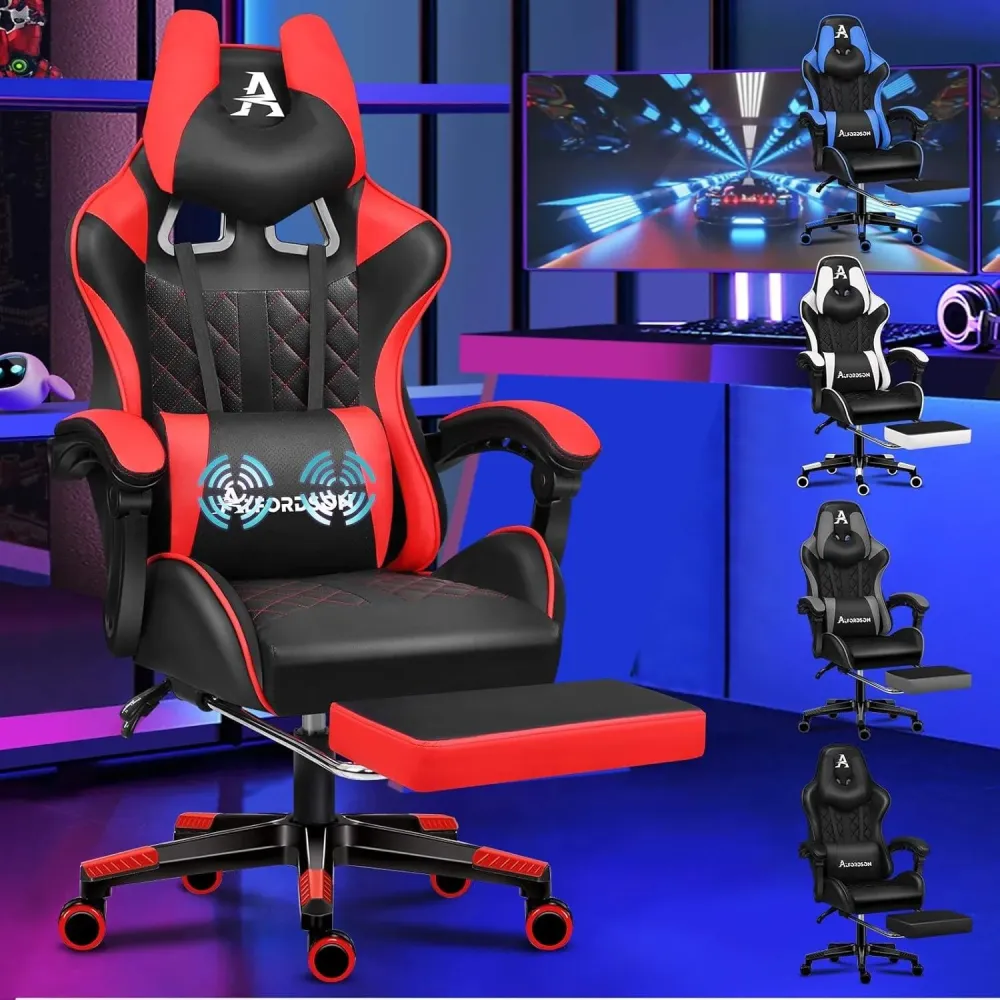 ALFORDSON Gaming-Stuhl mit Fußstütze, ergonomischer