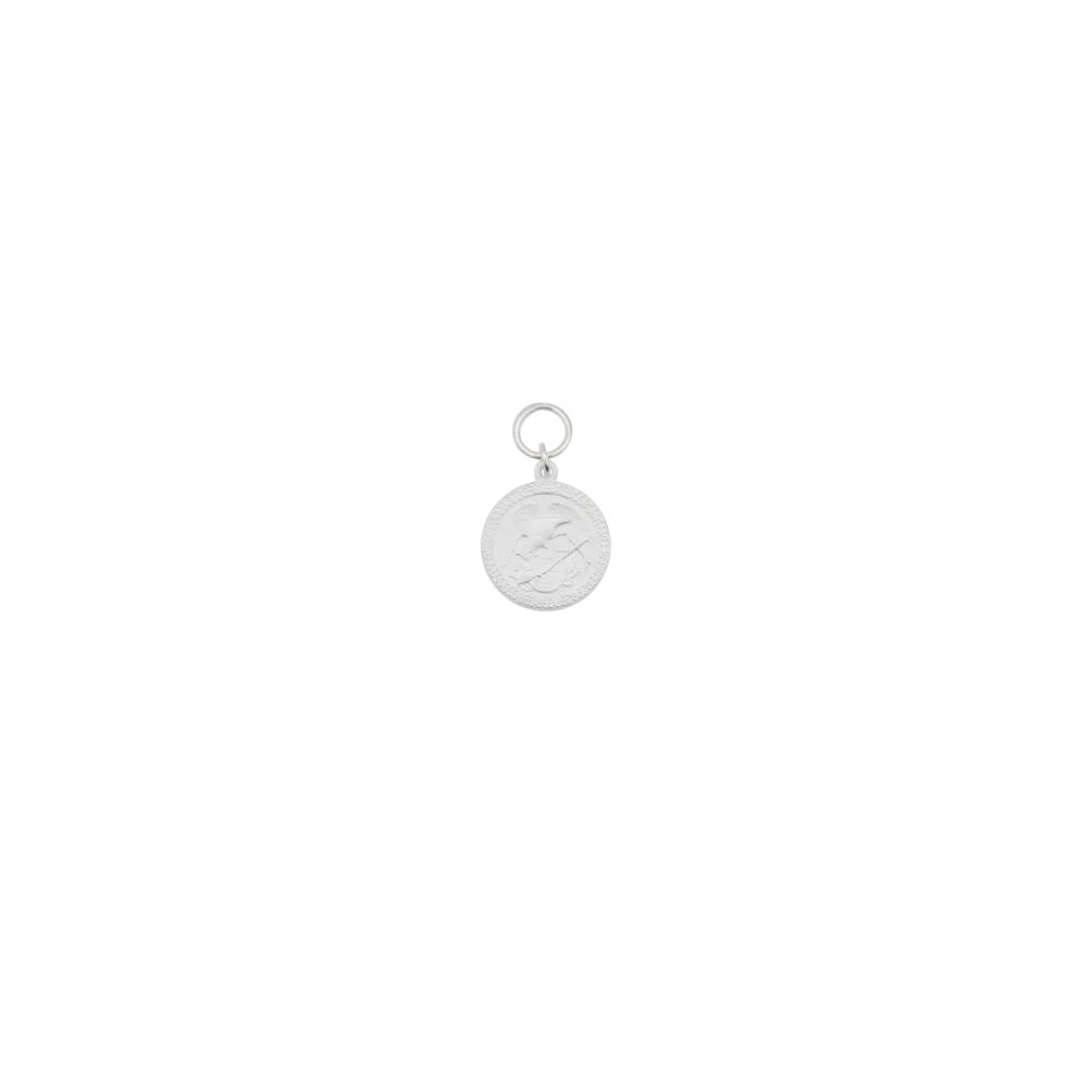 Anhänger, Messing, versilbert, mit Öse(n) und Ring(en)