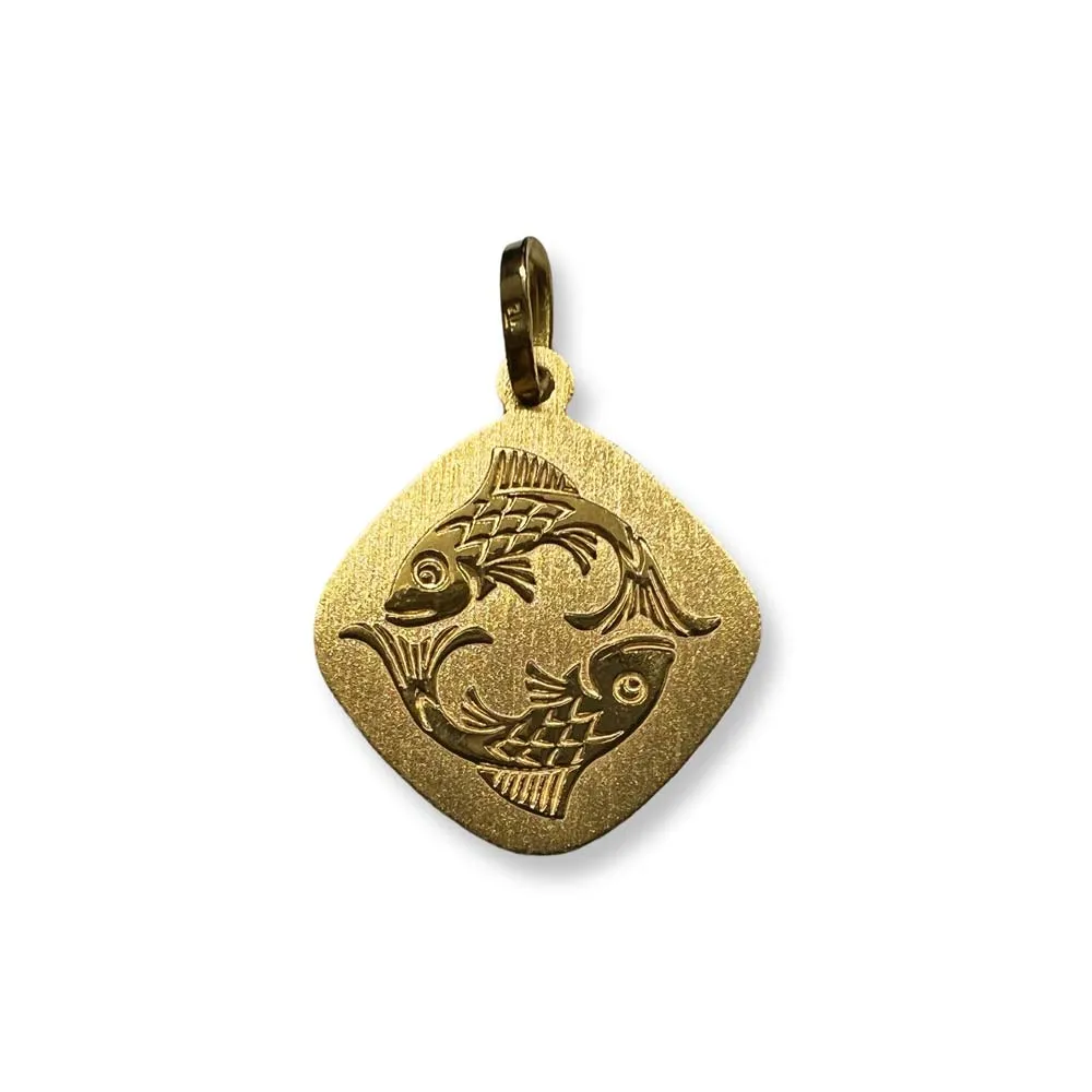 Anhänger Sternzeichen Fische Kissenform Gelbgold 750