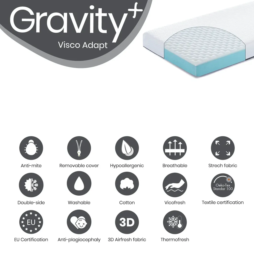 Anti-Erstickungs-Matratze für BabyWiege 55x70 cm · Gravity+ ZH55-70