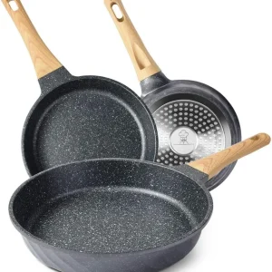 Antihaft Bratpfannen Set Induktion 20cm 24cm 28cm Granit