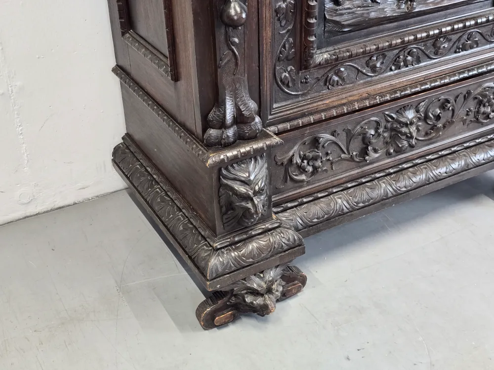 ANTIK SCHRANK Buffet vintage antique holz 1840 handgeschnitzt Renaissance