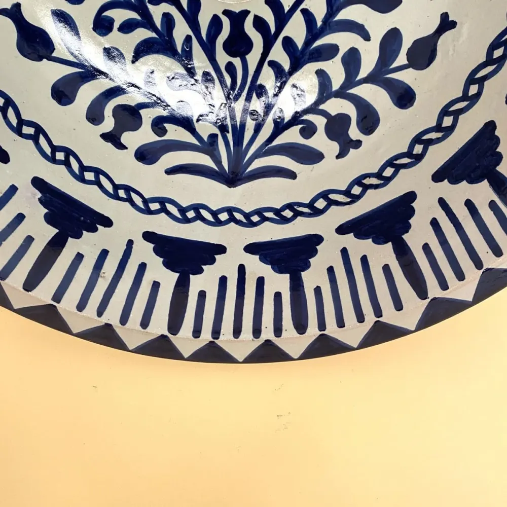 Arabisches Granadino Blaues Keramikwaschbecken 40 cm | Marokkanisches Kunsthandwerk